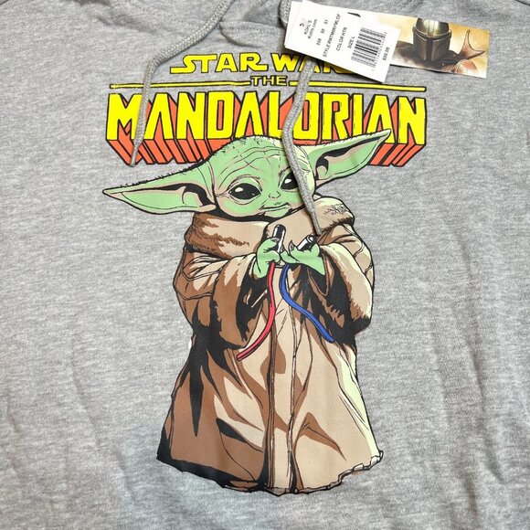 Star Wars The Mandalorian Grogu Hoodie Sweatshirt Mens Large Gray New Baby Yoda‎ - Picture 6 of 10